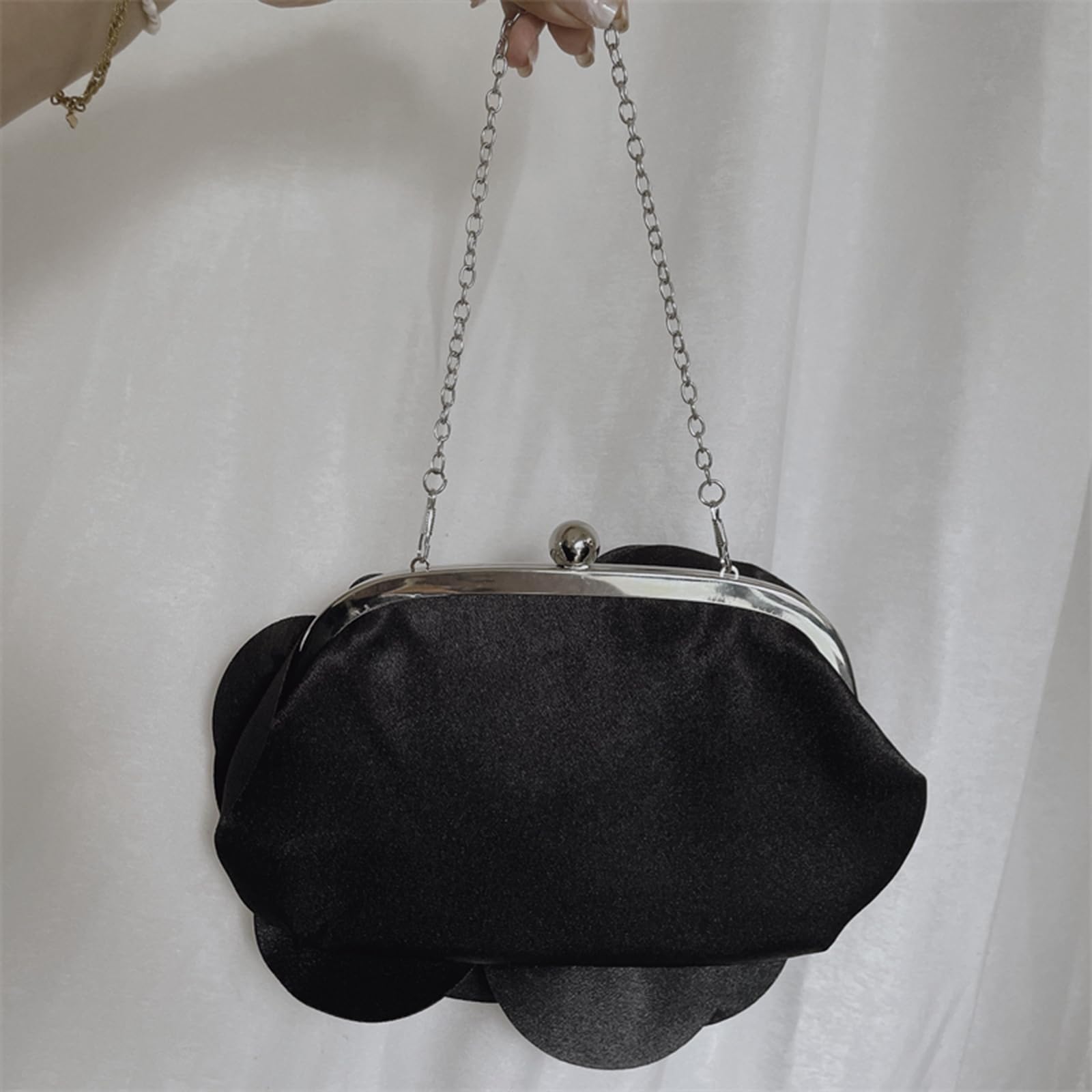 Elegant Mini Rose Clutch Bag for Women - Detachable Chain Evening Handbag for Wedding, Party, Prom & Special Occasions - Perfect as Bridal Accessory or Formal Event Purse