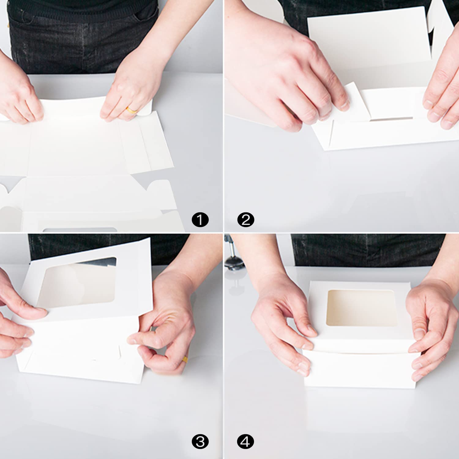 25-Pack 4-Cell Cupcake Boxes with Window - Portable Pastry Containers for Baking & Gifting