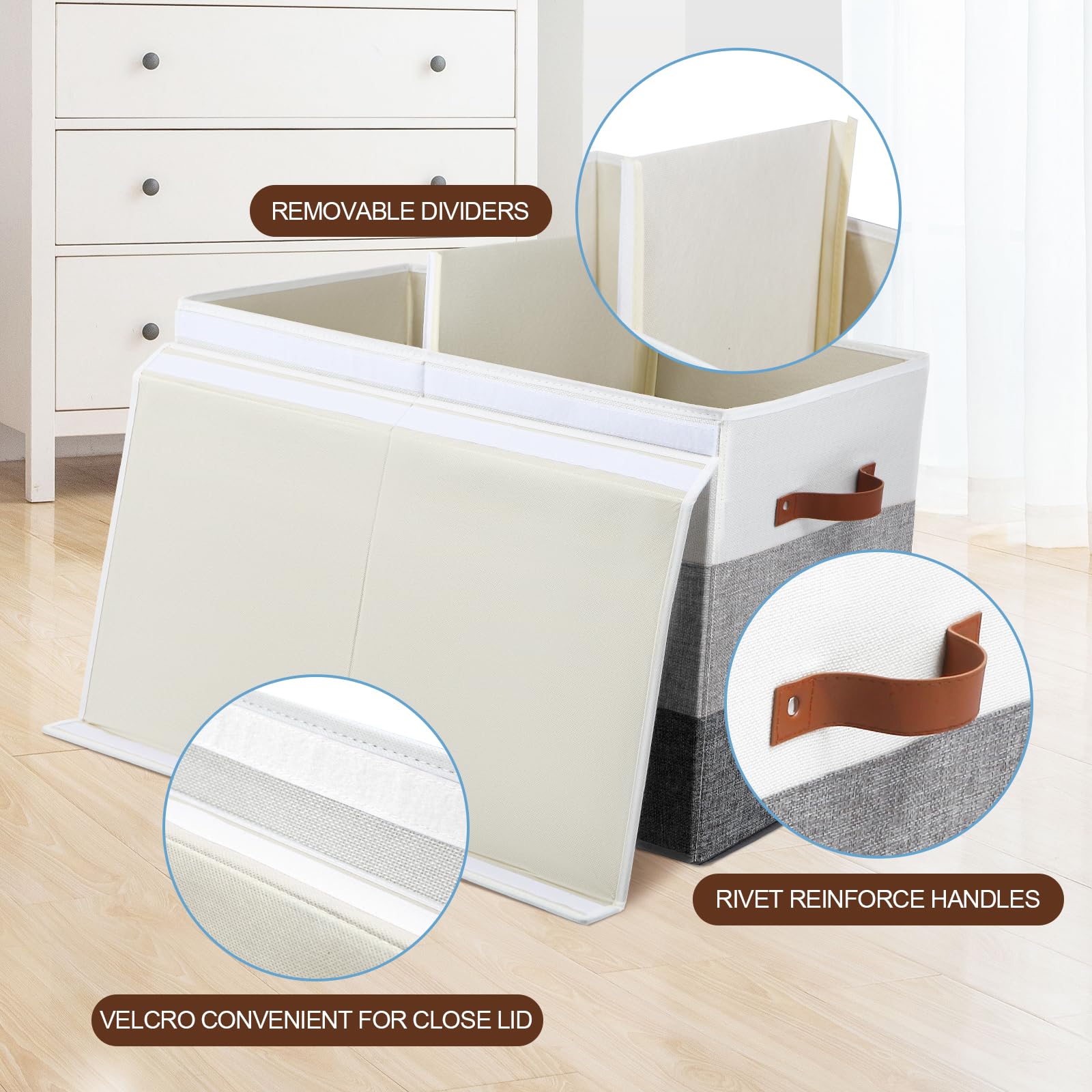 Large Sturdy Toy Storage Box with Divider & Lid - 25