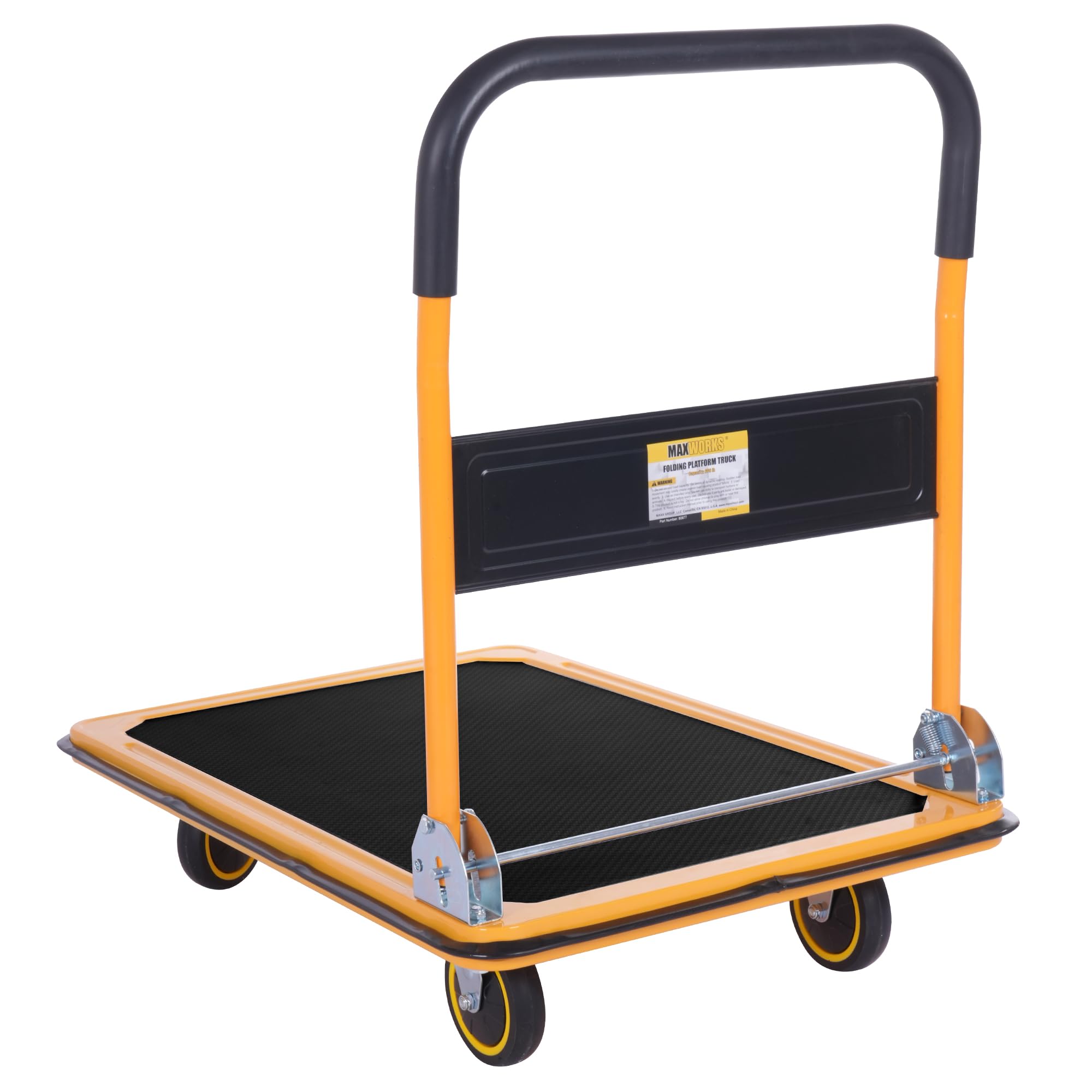 MaxWorks 80877 Heavy Duty Foldable Platform Truck Push Dolly - 660 lb Weight Capacity for Warehouse, Moving & Industrial Use
