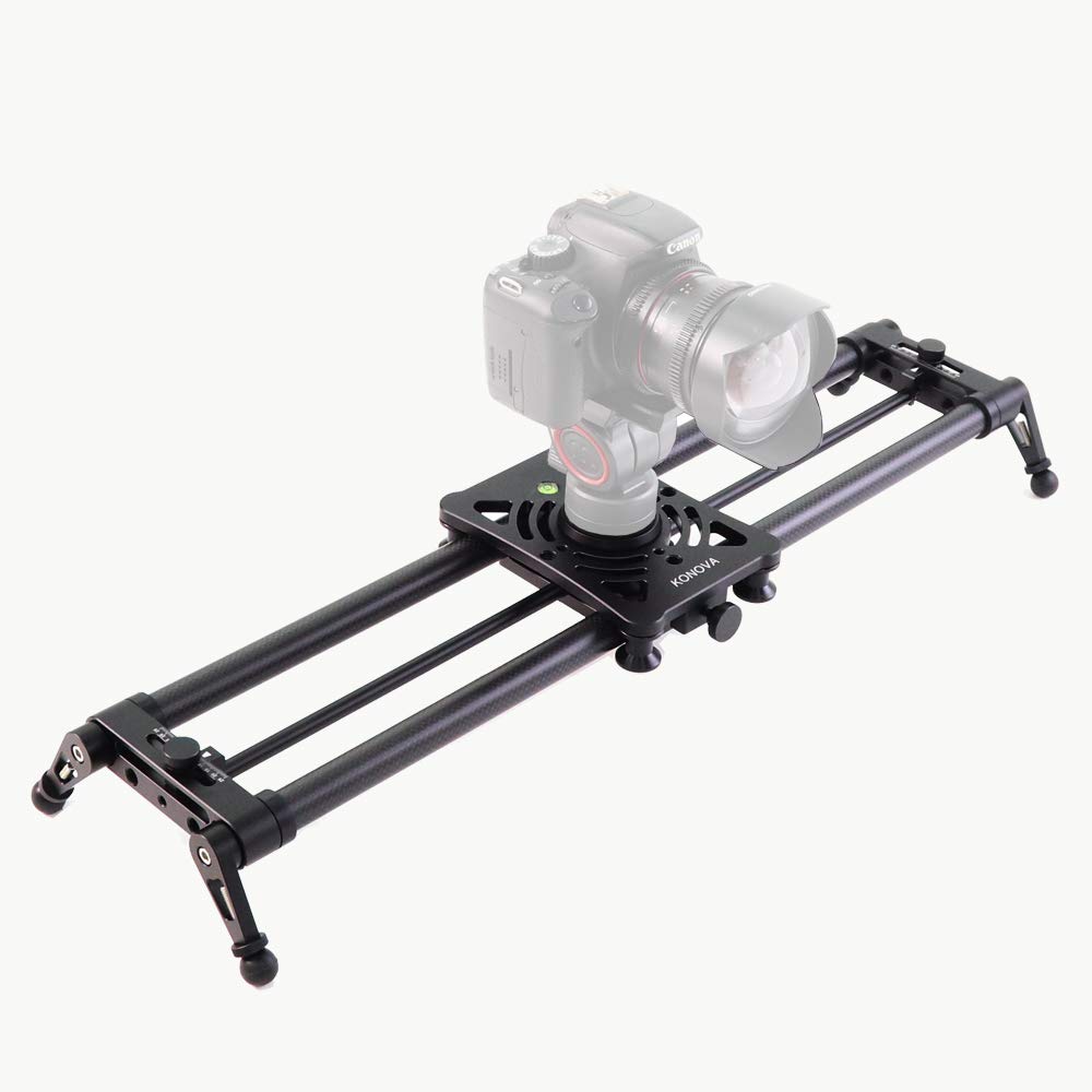KONOVA P1 Series Carbon Fiber Camera Slider Dolly - 80cm (31.5 inch) Parallax Panorama Shooting Tool for DSLR, Mirrorless & Smartphone - Includes Carrying Bag | Perfect for Time-Lapse, Product Photography & Cinematic Video Production