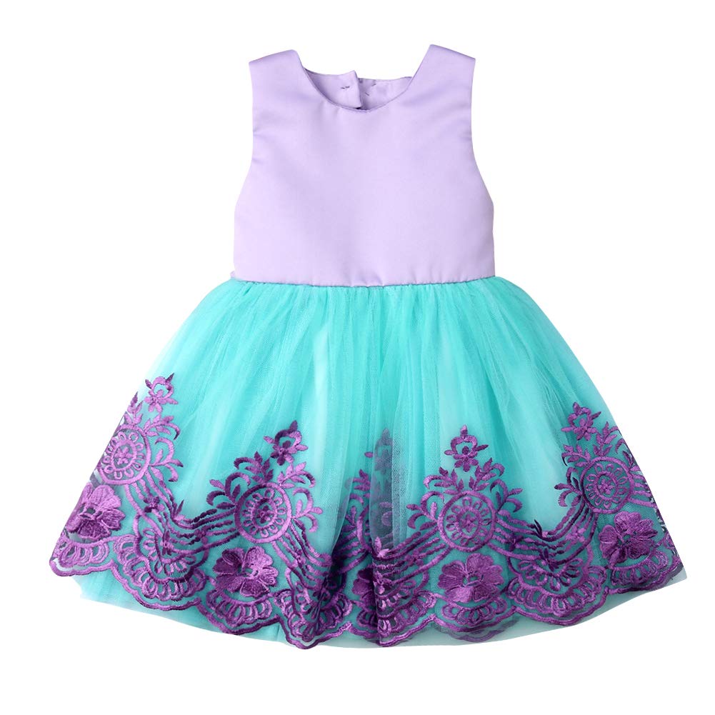 Toddler Baby Girl Lace Sleeveless Halter Tulle Tutu Princess Party Dress with Bow - Elegant Flower Girl, Birthday, Pageant & Photoshoot Outfit