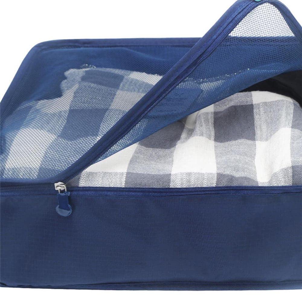 Rojeam 6-Piece Packing Cubes Set - Travel Luggage Organizers for Suitcases (Dark Blue) | Perfect for Business Trips, Vacations & Weekend Getaways