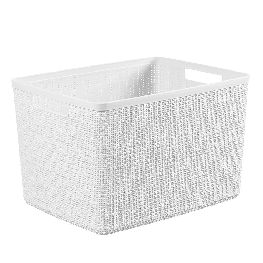 Curver 12-Piece Decorative Plastic Storage Basket Set - Organize Home, Office & Bathroom | Space-Saving Storage Solution for Shelves, Closets & Laundry Rooms