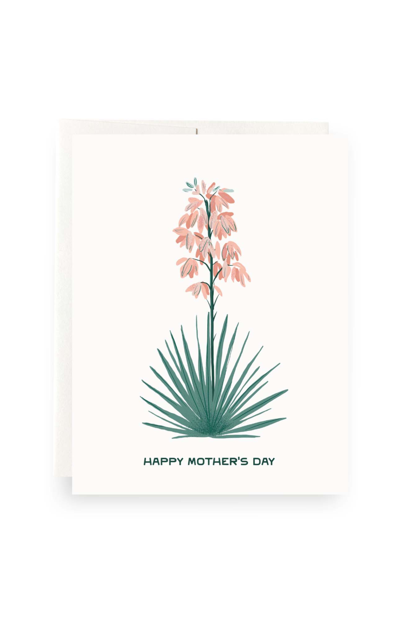 Yucca Blooms Mother's Day Greeting Card - Floral Design Handmade Card for Mom, Birthday, Thank You & Special Occasions