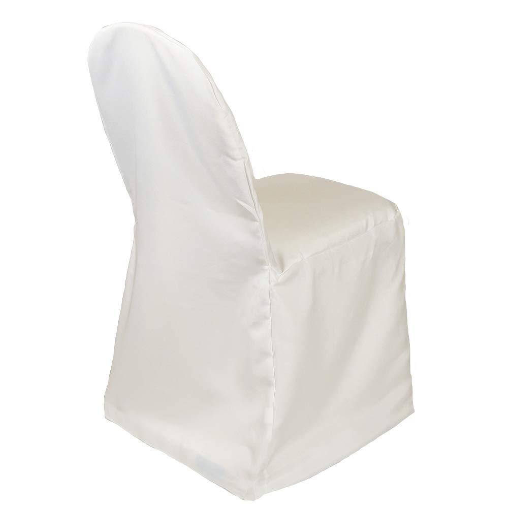 Polyester Chair Covers Ivory - Fitted Banquet Seat Covers for Weddings & Events