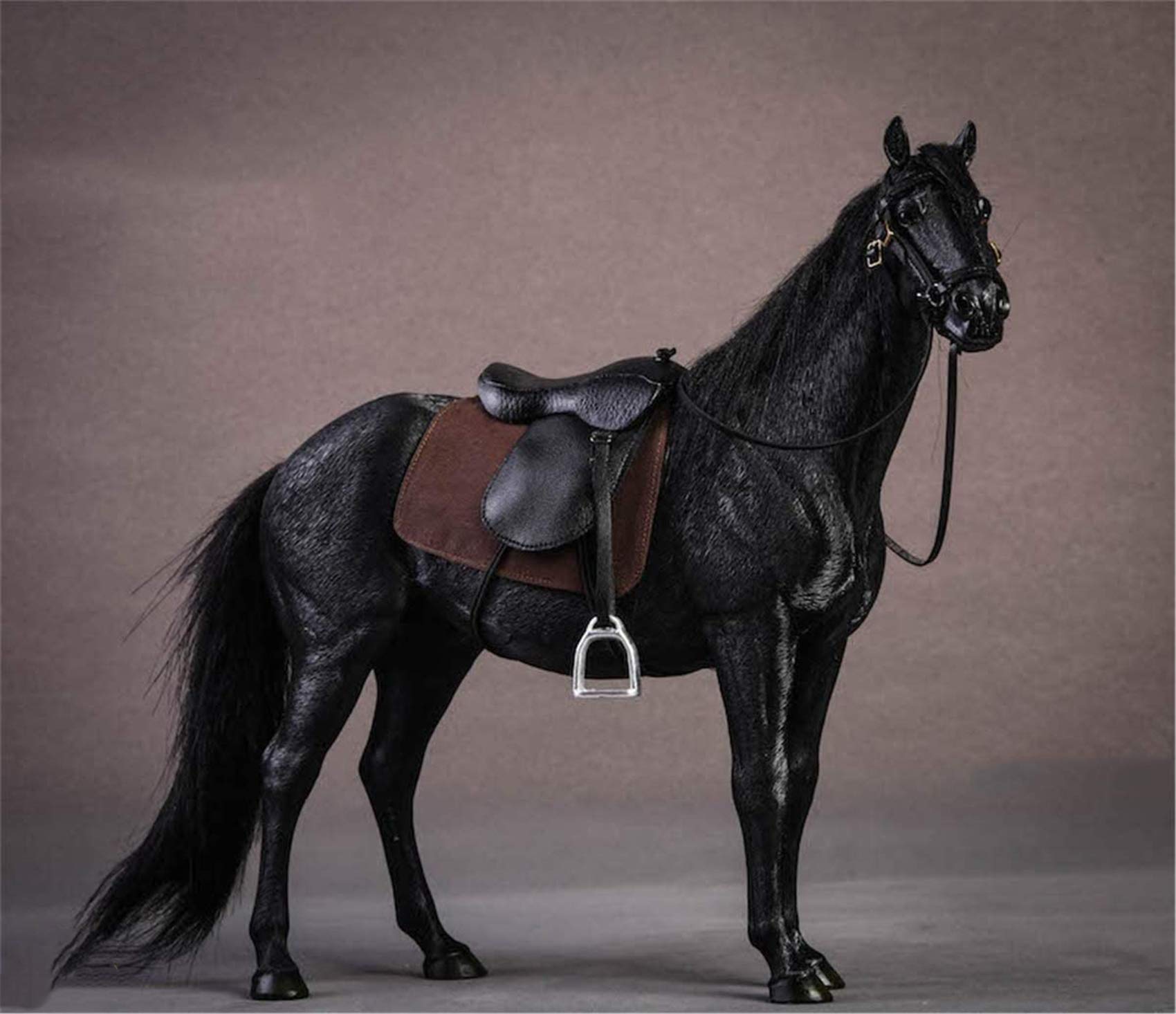 1/12 Scale Realistic Hanoverian Warmblood Horse Model - Hand-Painted Collectible Toy for Adults, Educational Animal Figure, Home Decor & Gift for Horse Lovers (Black) | Perfect for Display, Model Train Scenes & Collector Showcases