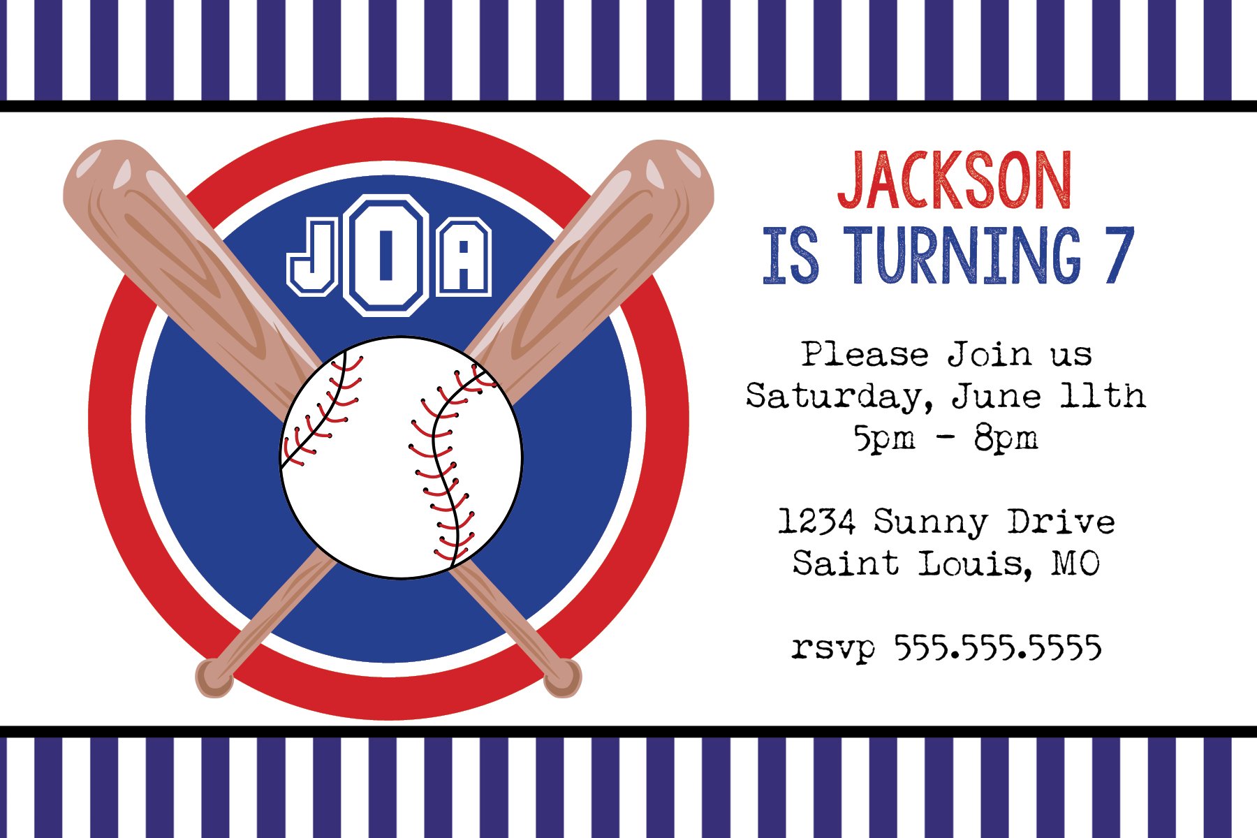 Personalized Monogram Baseball Birthday Party Invitations - Custom Sports Theme Invites for Kids & Adults - Perfect for Baseball Team Events, Little League Parties & Sports Celebrations