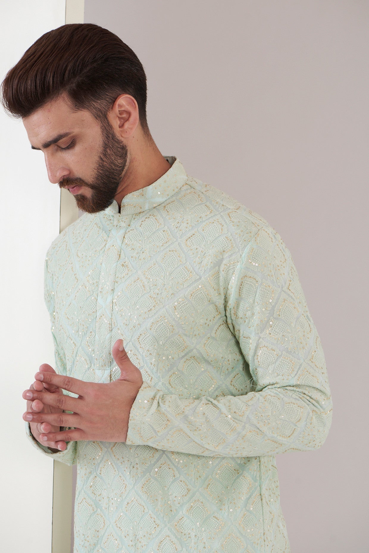 Elegant Powder Blue Chikankari Kurta for Women - Traditional Indian Embroidered Tunic - Perfect for Festivals, Weddings & Casual Wear