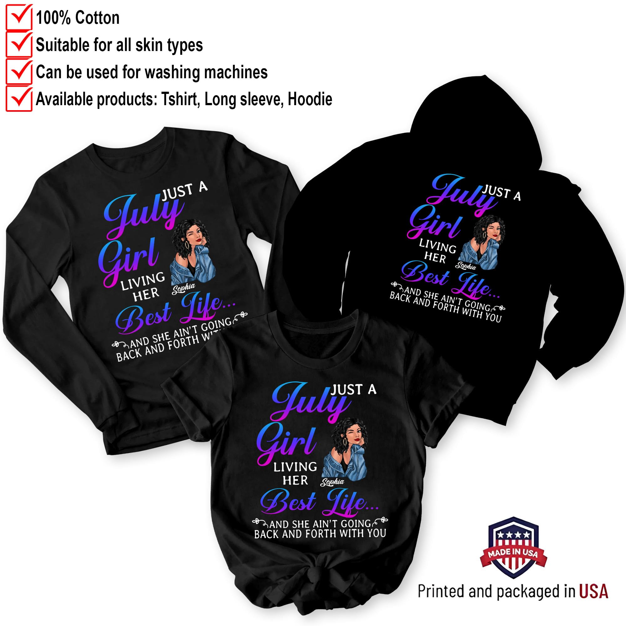 Custom July Birthday T-Shirts for Women - Funny & Cute July Birthday Gifts - Soft Cotton July Tee Shirts - Perfect for July Born Queens & Birthday Celebrations - Great for Parties, Gifts & Summer Outfits