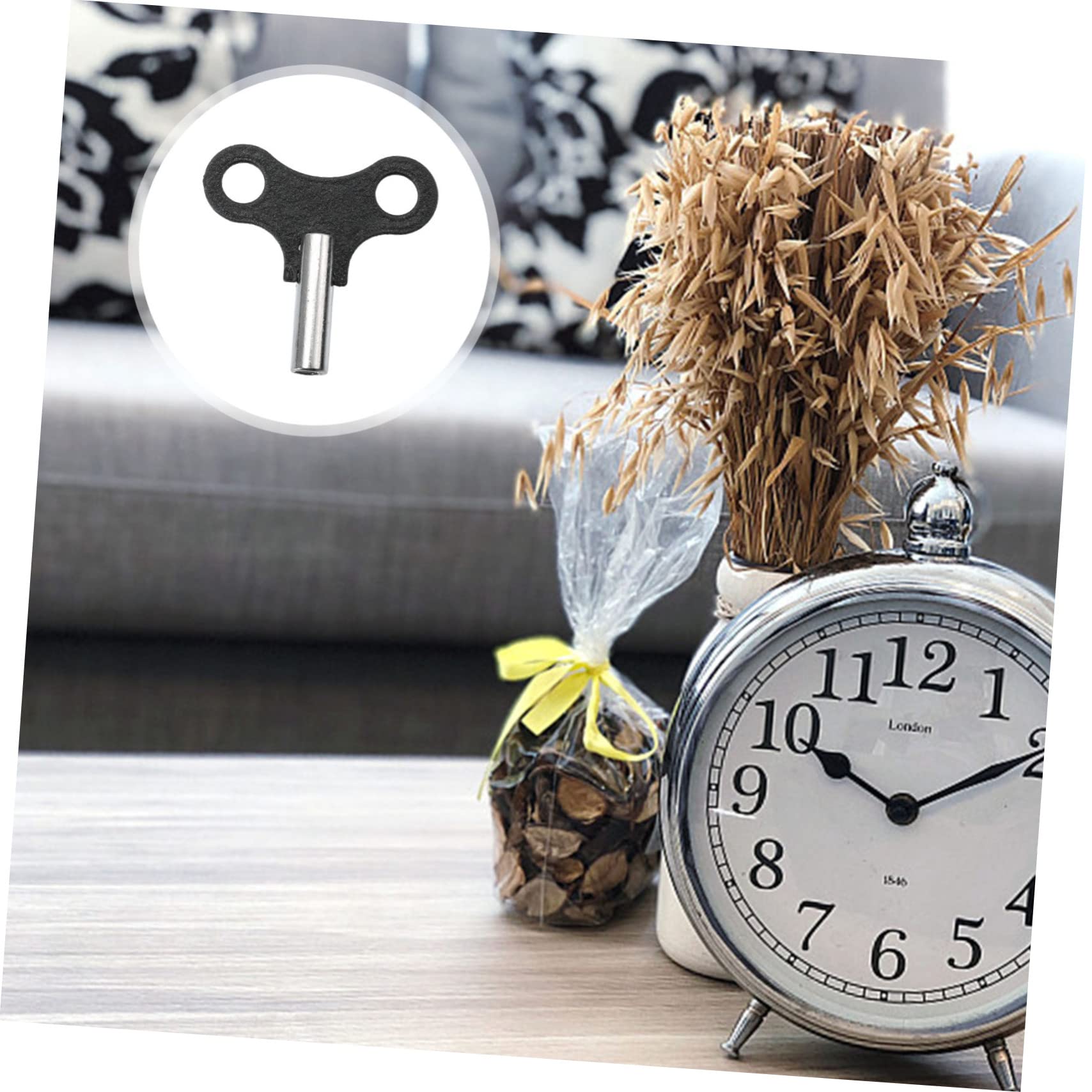 VOSAREA 3-Piece Universal Clock Key Set - Black Clock Winding Keys for Grandfather, Wall & Mantle Clocks - Essential Clock Repair & Maintenance Tools