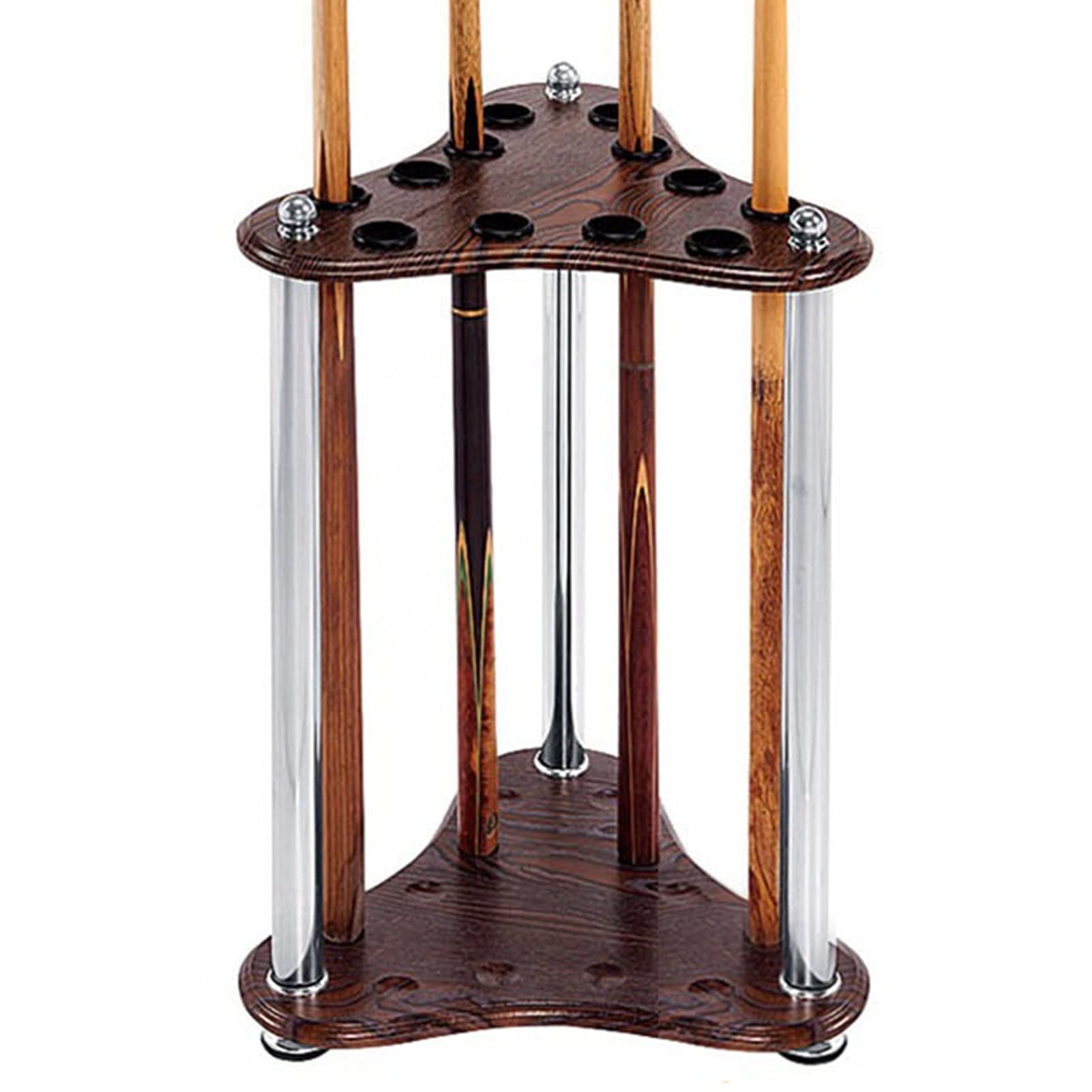 Modern 12-Hole Solid Wood Pool Cue Rack Stand - Durable Billiard Cue Holder for Players | Perfect for Game Rooms, Bars & Home Billiard Tables