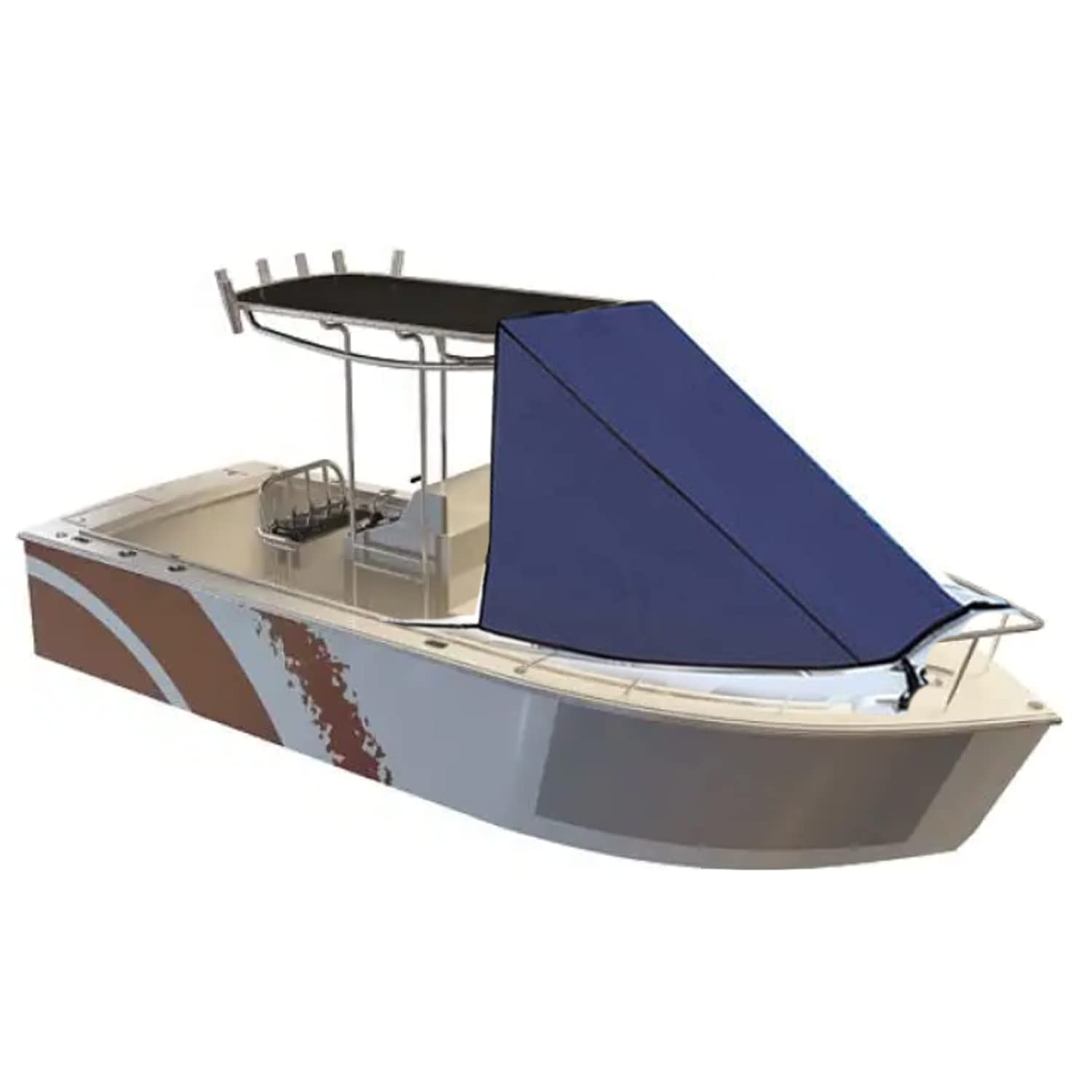 Premium T-Top Bow Shade Boat Cover 6x9 FT - UV Resistant, Waterproof, Durable Marine Canopy for Fishing & Cruising Boats - Perfect for Sun Protection & Outdoor Boating Adventures