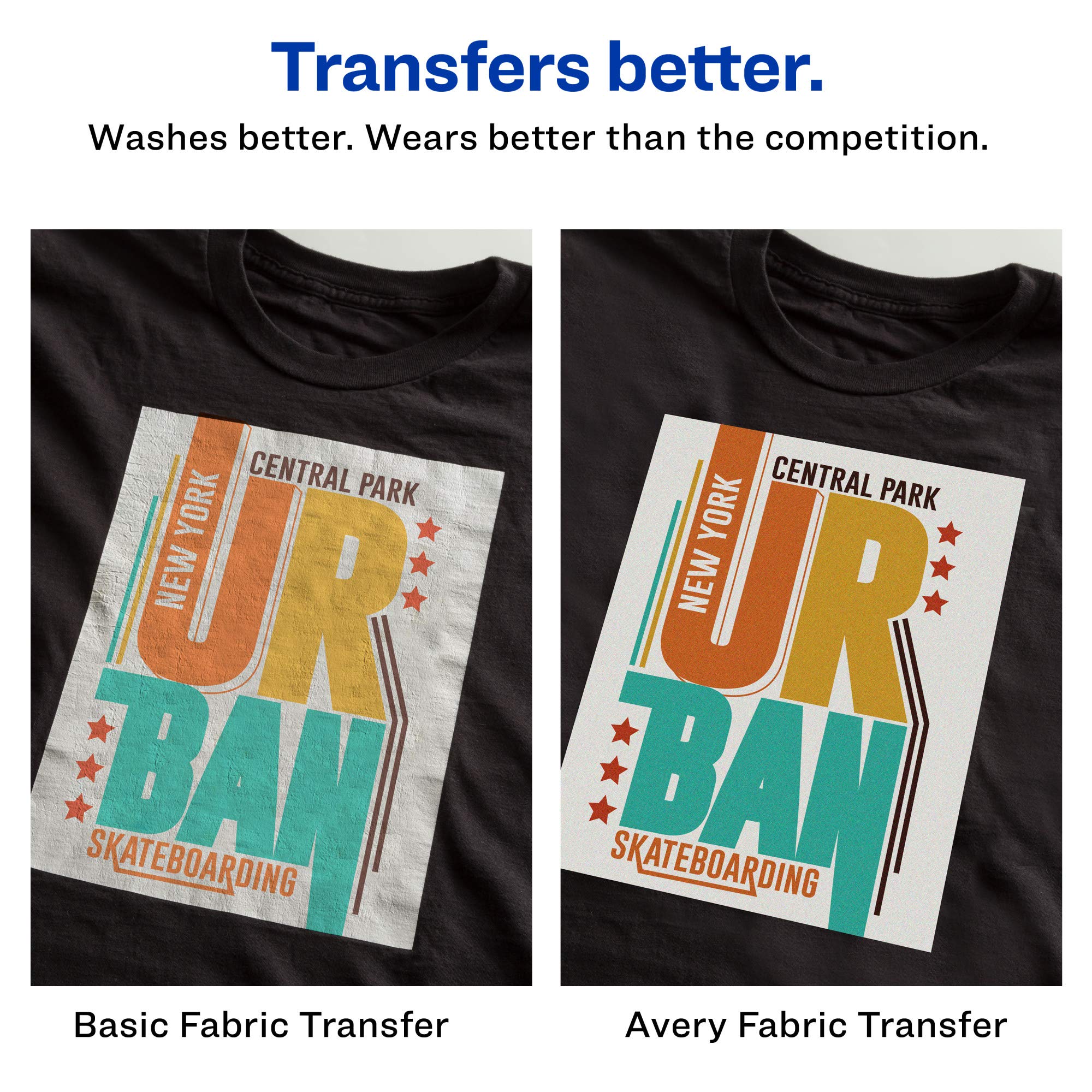 Avery Iron On Heat Transfer Paper for Dark Fabrics - Inkjet Printer Compatible, 5 Sheets per Pack (6 Packs, 30 Total Transfers) - DIY T-Shirt, Hoodie & Fabric Crafts (Model 3279)