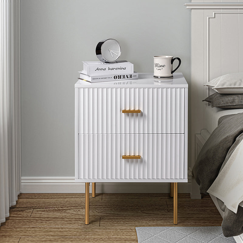 Modern Nightstand with Two Drawers - Nahuel Bedside Table with Optional Styles for Bedroom, Living Room & Guest Room - Sturdy Wooden End Table with Storage for Home Decor