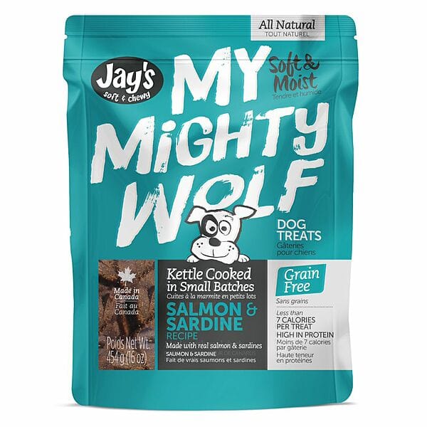 Premium My Mighty Wolf Salmon & Sardine Recipe Dog Treats - Grain-Free, High-Protein Snacks for Training & Dental Health | Perfect for Small, Medium & Large Dogs