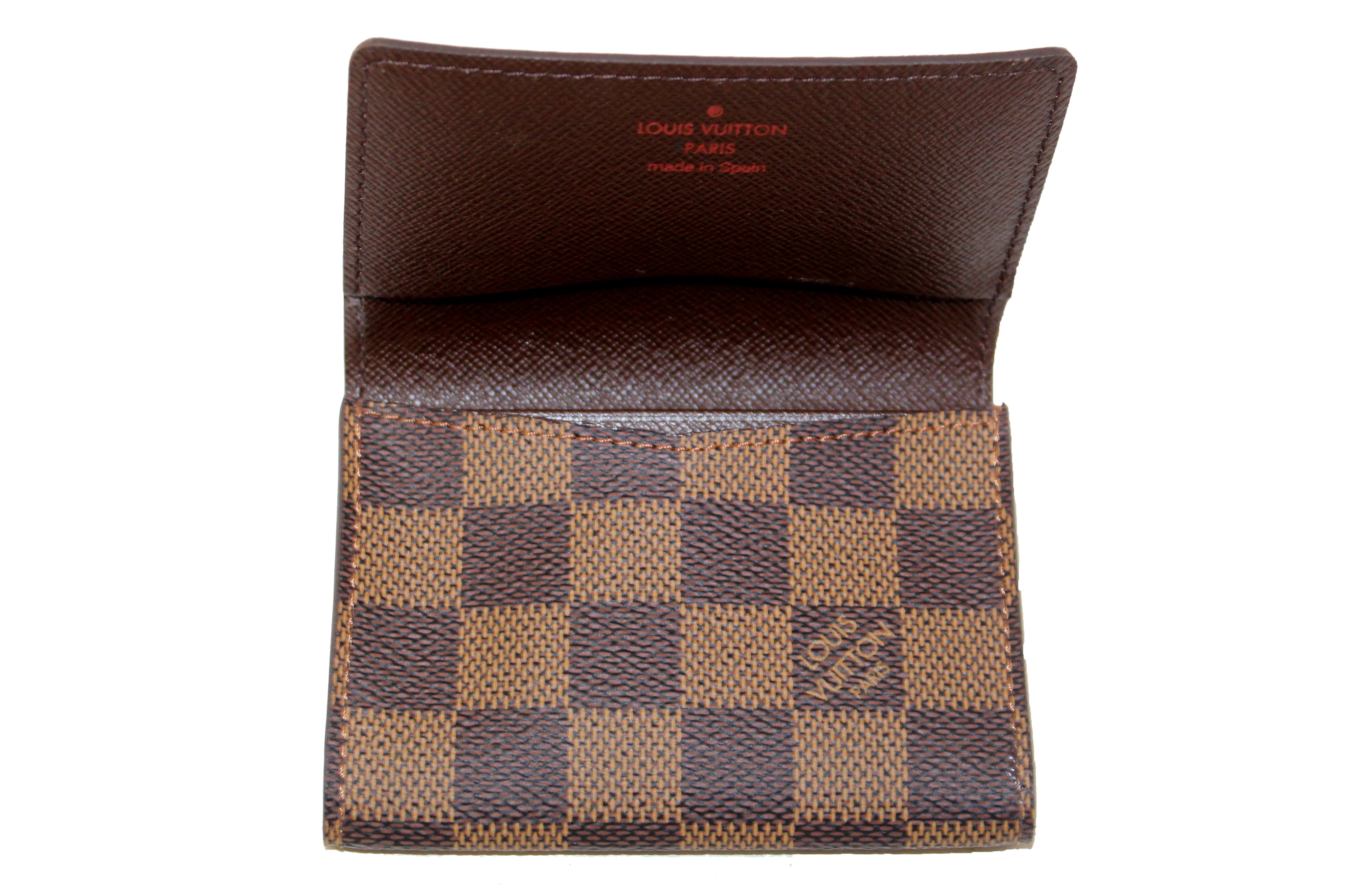 Authentic Louis Vuitton Damier Ebene Canvas Card Holder Wallet - Slim RFID Blocking Credit Card Case for Men & Women - Perfect for Business, Travel & Everyday Use