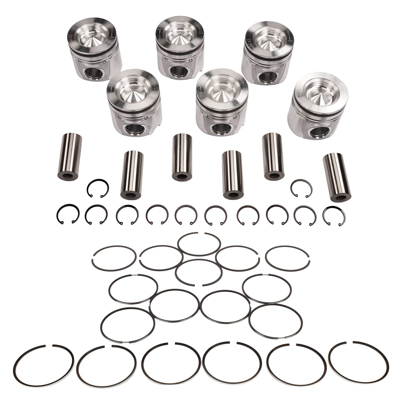 Premium Piston Rings Set Replacement for 2007-2019 Dodge Ram 2500/3500 6.7L Cummins Diesel Engine - Compatible with Part Numbers 4955365, 4376347, 5336103 - Perfect for Engine Rebuilds & Performance Upgrades