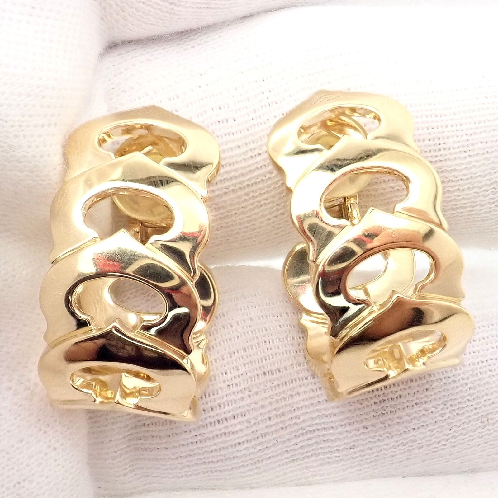 Authentic Cartier 18k Yellow Gold Signature C De Cartier Large Hoop Earrings - Luxury Jewelry for Women, Perfect for Weddings, Parties & Special Occasions