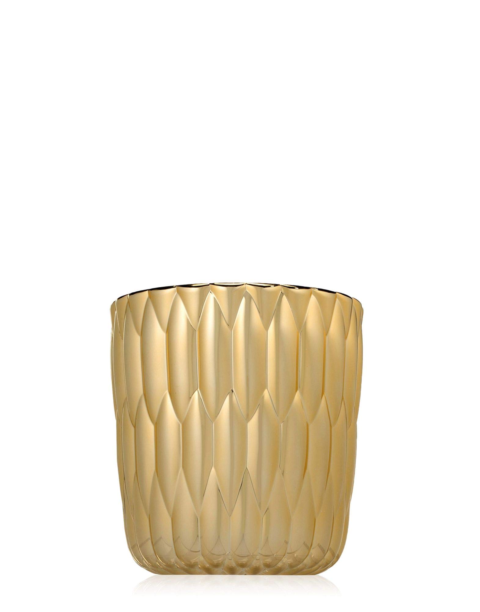 Kartell Jelly Vase by Patricia Urquiola - Set of 2 Modern Metallic Gold Glass Vases for Home Decor, Wedding Centerpieces & Luxury Gift Giving