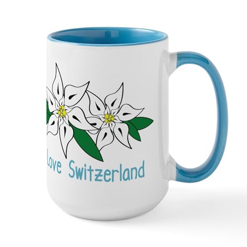 White/Blue Inside - I Love Switzerland Large Mug