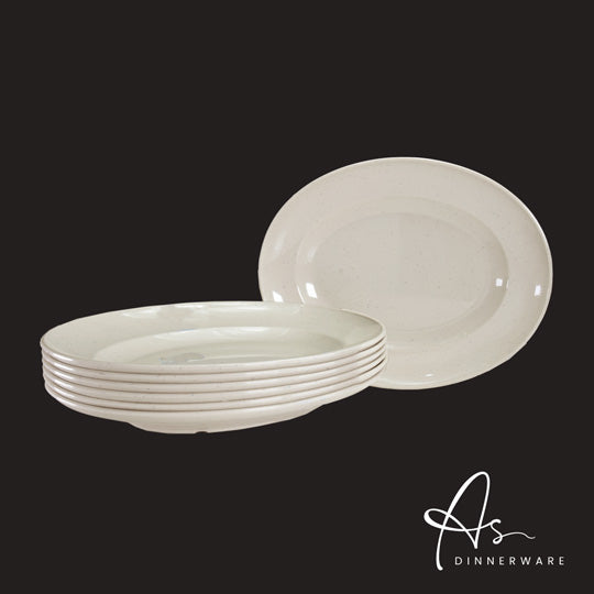 12-Piece Deep Oval Plate Set - 6 Plates per Pack (10 Packs per Carton) - AS3012 6M - Perfect for Dinner Parties, Catering & Restaurant Use