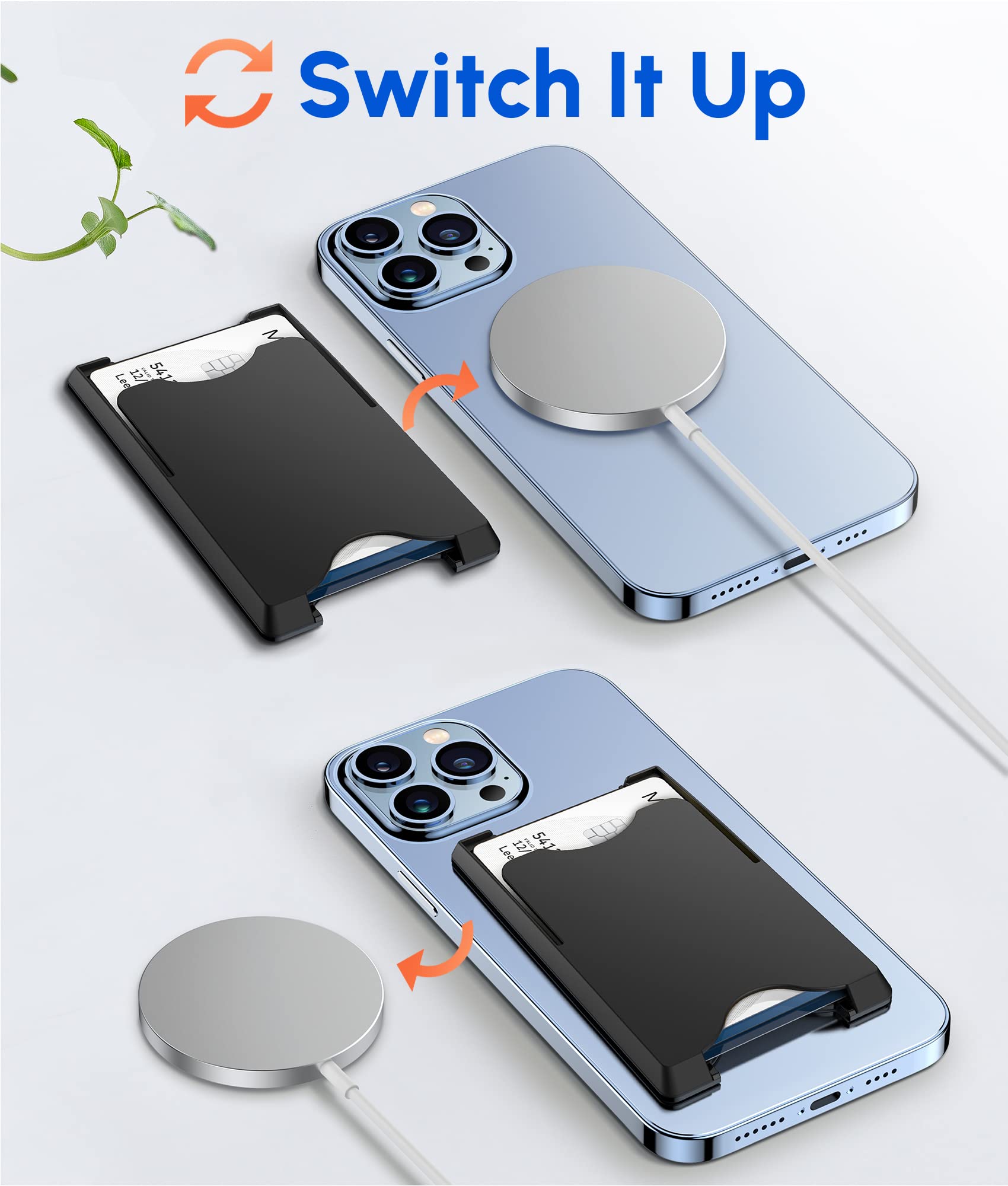 Magnetic Card Holder for iPhone 16/16 Pro/16 Pro Max/16 Plus & iPhone 15/14/13/12 Series - Slim MagSafe Wallet with 3 Card Slots (Black) | Perfect for Everyday Carry, Travel & Contactless Payments