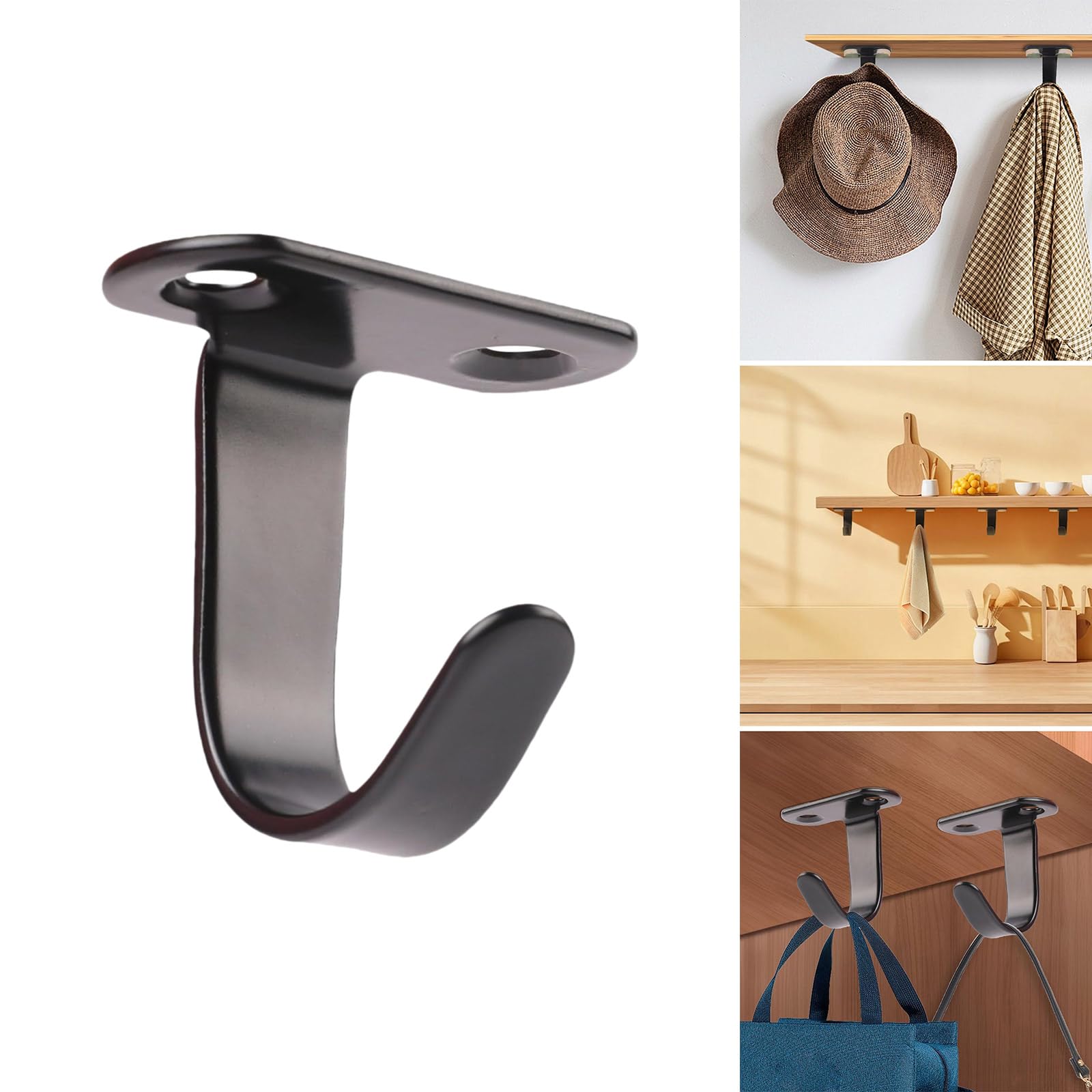 10Pcs Stainless Steel Wall Mounted Hooks - Heavy Duty Single Hook for Garage, Closet & Home Organization - Easy Installation Storage Solution (Ideal for Hanging Tools, Coats & Accessories)