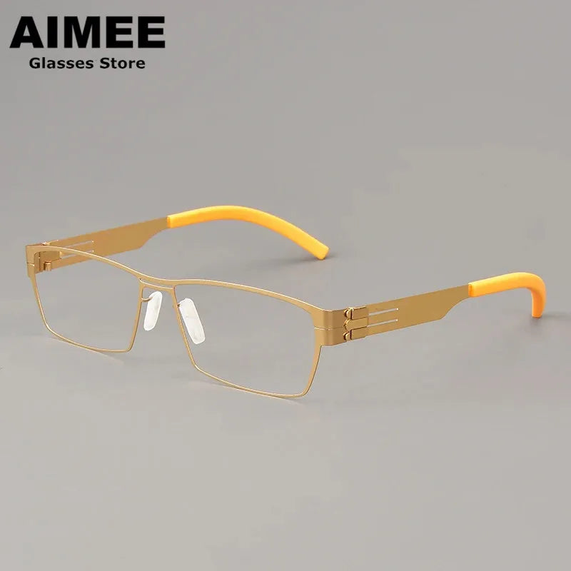 Aimee Women's Full Rim Square Stainless Steel Eyeglasses Frame 65083 - Stylish & Durable Eyewear for Work, Reading, and Everyday Fashion