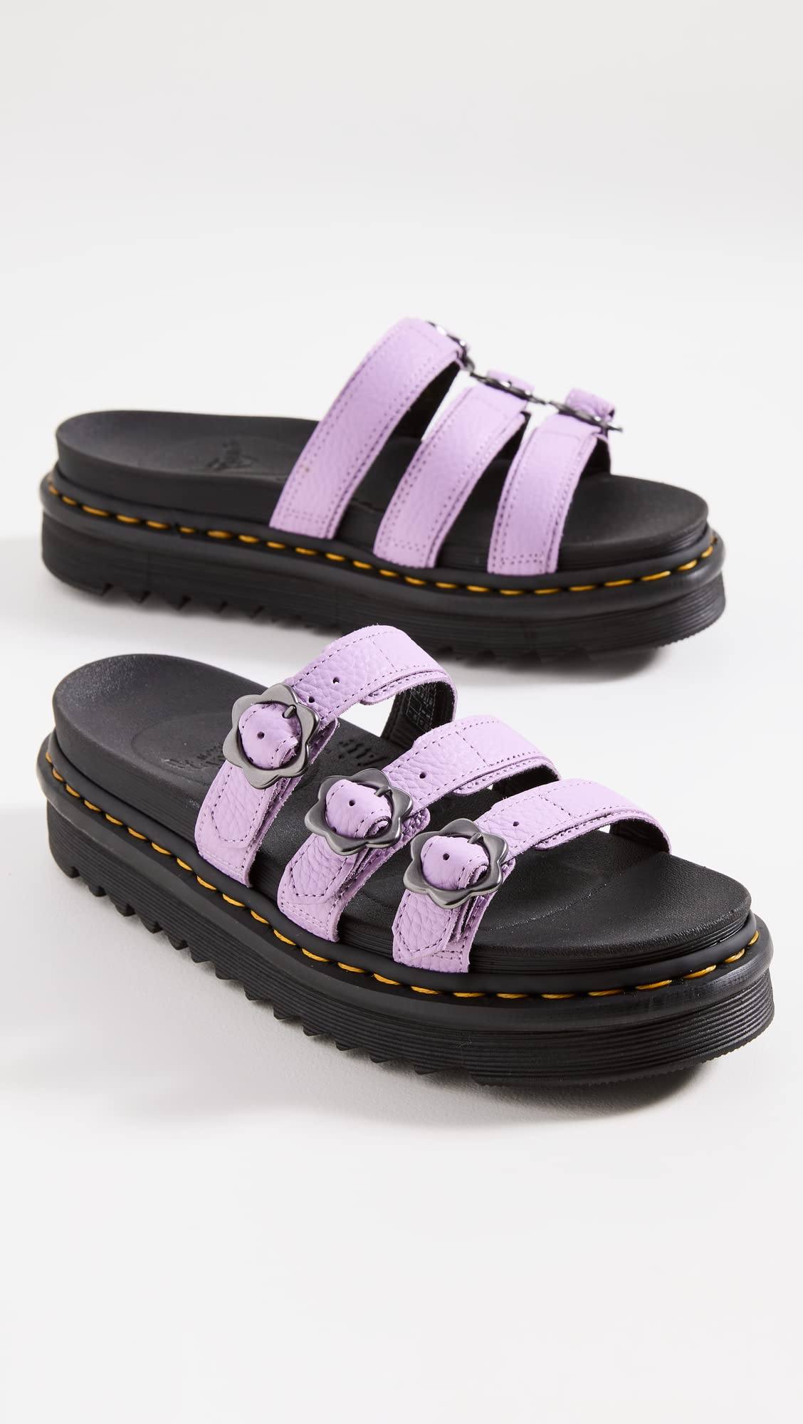 Dr. Martens Women's Blaire Slide Sandals with Floral Design - Comfortable Summer Casual Shoes for Beach, Vacation & Everyday Wear