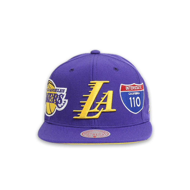 LA Lakers NBA Champions Snapback Hat for Men - Adjustable Purple Basketball Cap for Fans, Streetwear & Game Day Outfits