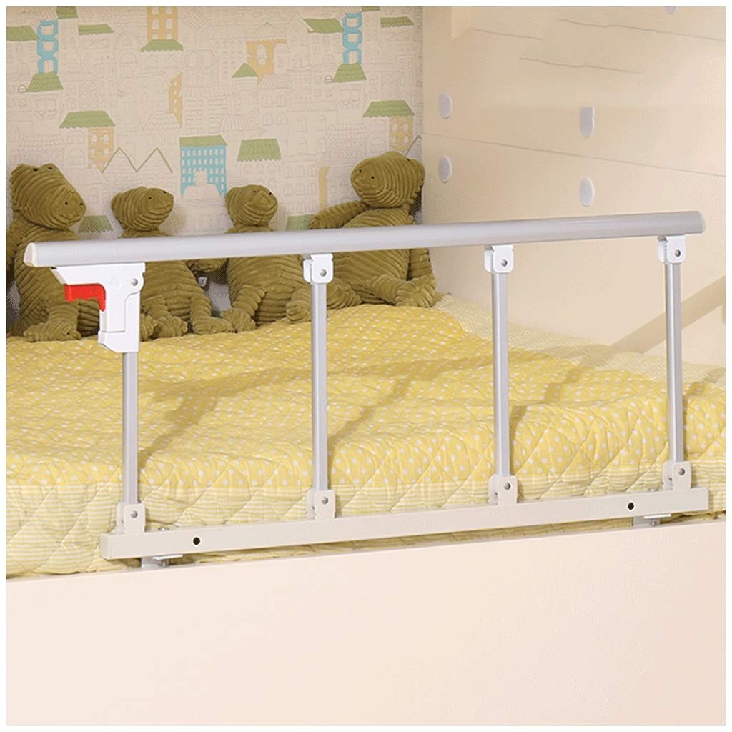 Foldable Bed Rail Safety Guard - Adjustable Side Rail for Elderly & Adults, Assist Handle for Hospital & Home Use, Fits Single & Double Beds (White, 8cm) - Ideal for Fall Prevention & Mobility Support