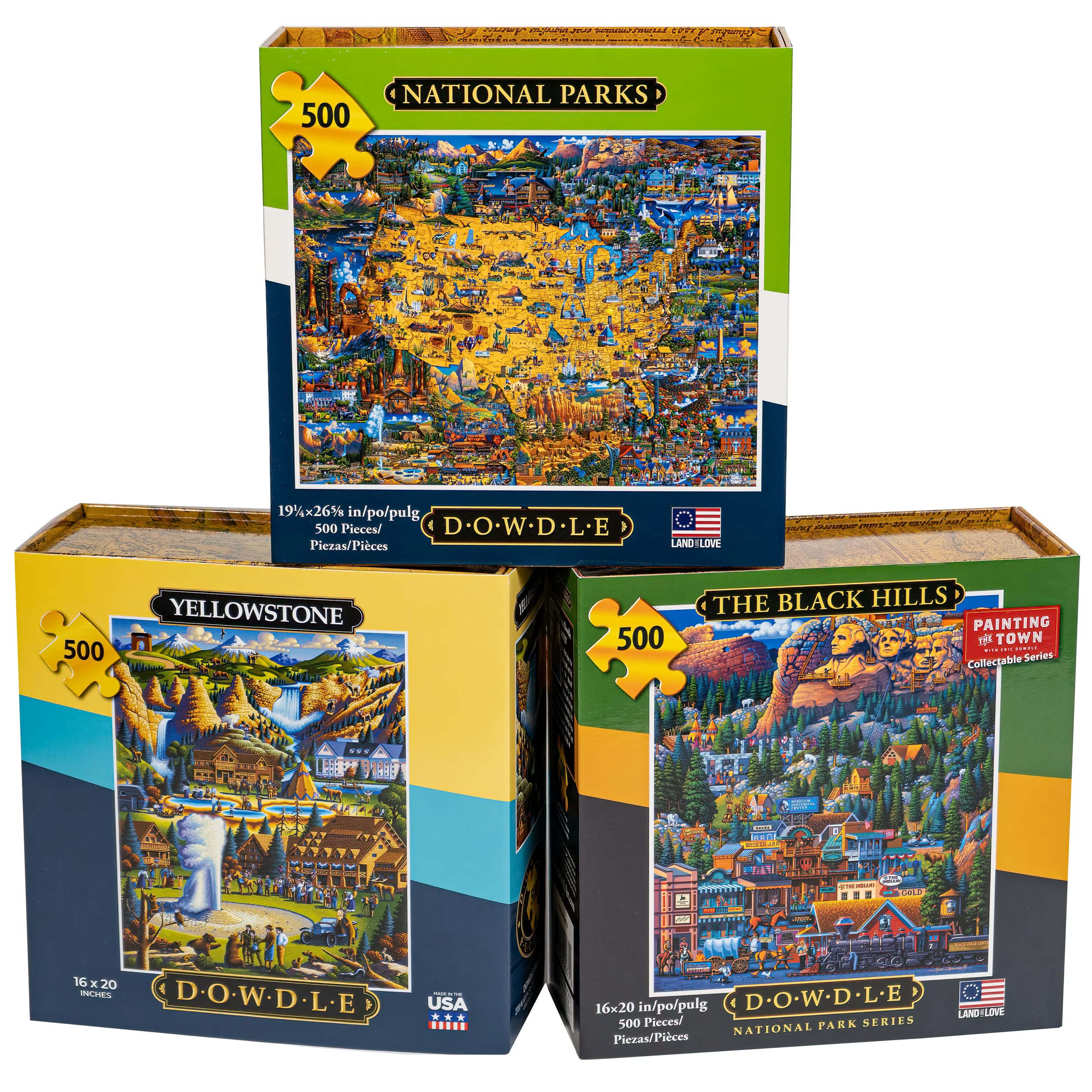 Dowdle 500-Piece Jigsaw Puzzle Bundle - National Parks Collection (3 Puzzles) | Perfect for Family Game Night, Home Decor & Puzzle Enthusiasts