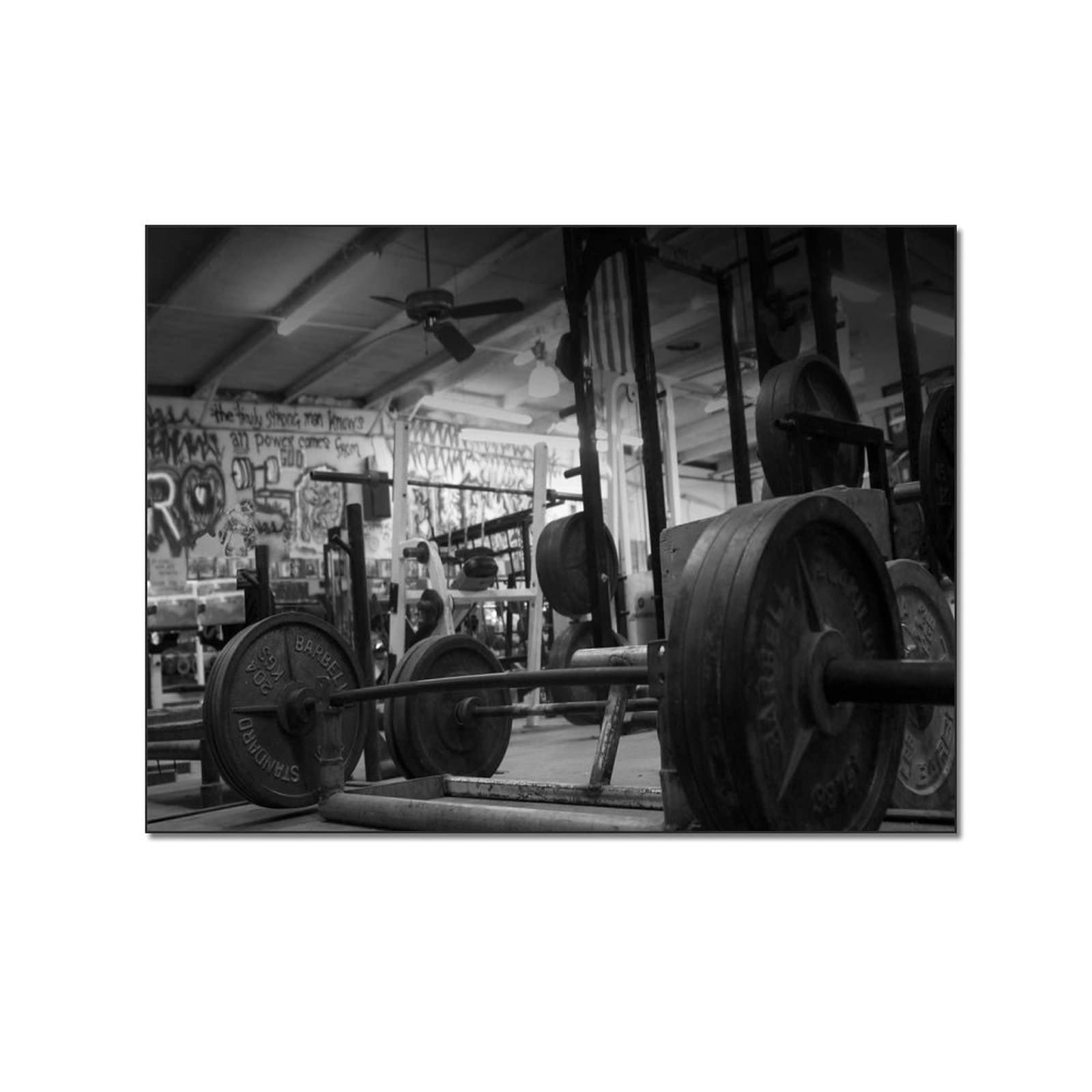 Fitness Gym Barbell Equipment Canvas Wall Art Poster - 24x32 Inch (60x80cm) Workout Decor for Home Gym, Living Room & Bedroom - Motivational Sports Painting Print for Athletes & Fitness Enthusiasts