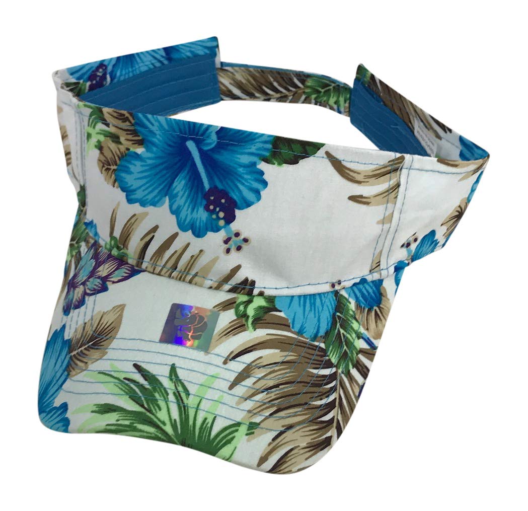 Floral Print Visor Hats for Women - Summer Gold Beach Visor Hat with Wide Brim, UV Protection & Adjustable Strap - Perfect for Beach, Golf, Tennis & Outdoor Activities