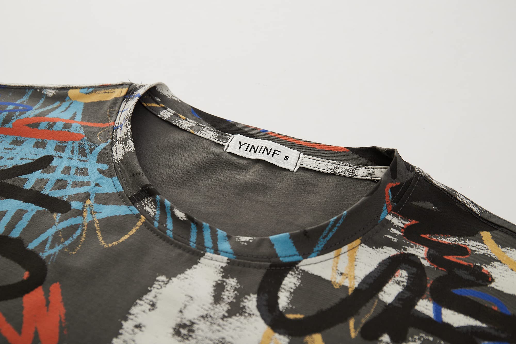 YININF Men's Hipster Hip Hop Graphic Short Sleeve T-Shirt - Casual Streetwear for Urban Fashion & Music Lovers