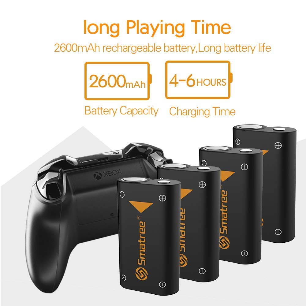 Smatree Xbox Series X|S/Xbox One Controller Charger Station with 6 Rechargeable Batteries - Compatible with Xbox Series X|S, Xbox One, One X, One S & Elite - Perfect for Gaming Sessions & Multiplayer Setups