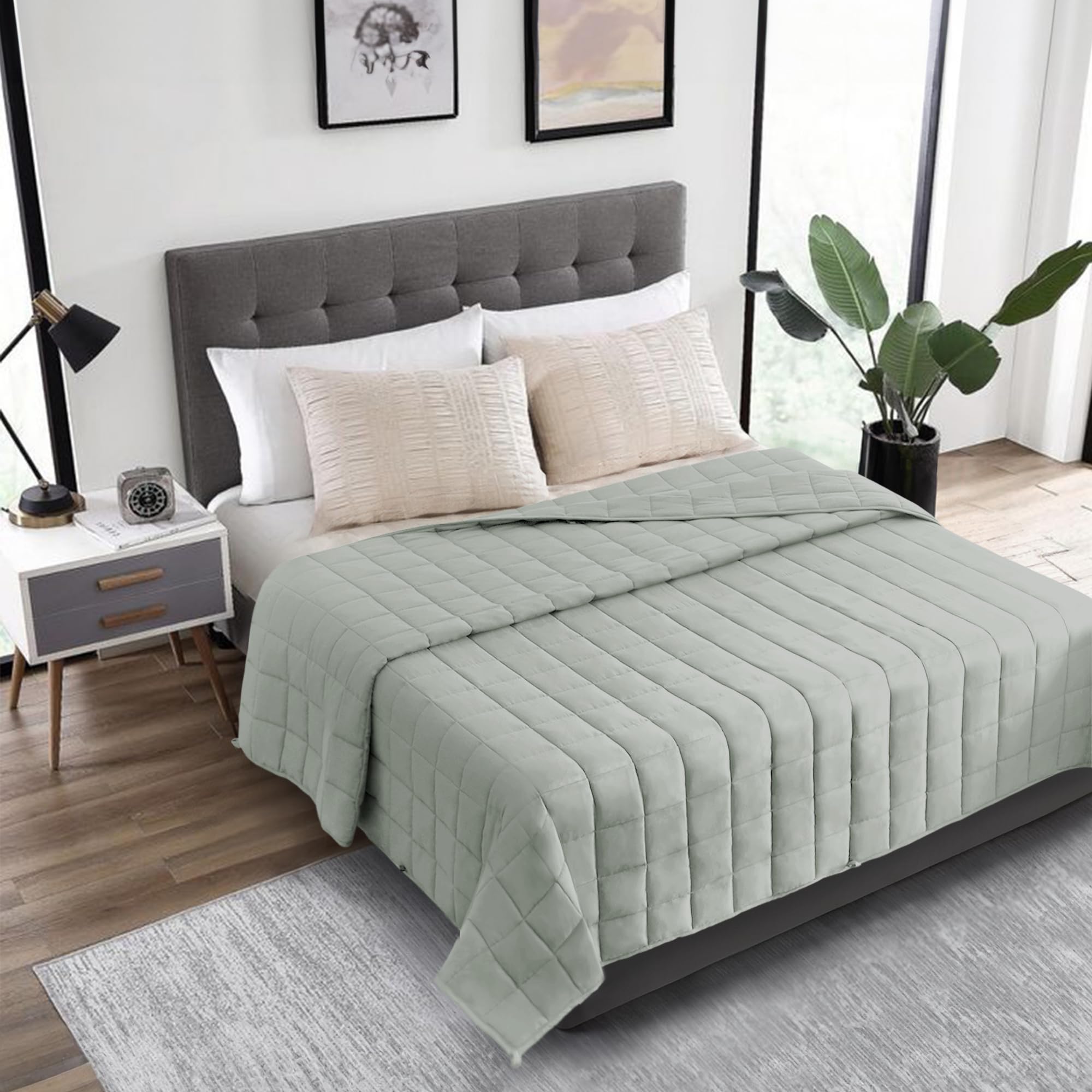 HomeSmart 30lbs Weighted Blanket for King & California King Beds - Ultra Soft Cooling Fabric, 104x92 Inches, Sage Green - Perfect for Couples, Stress Relief & Better Sleep