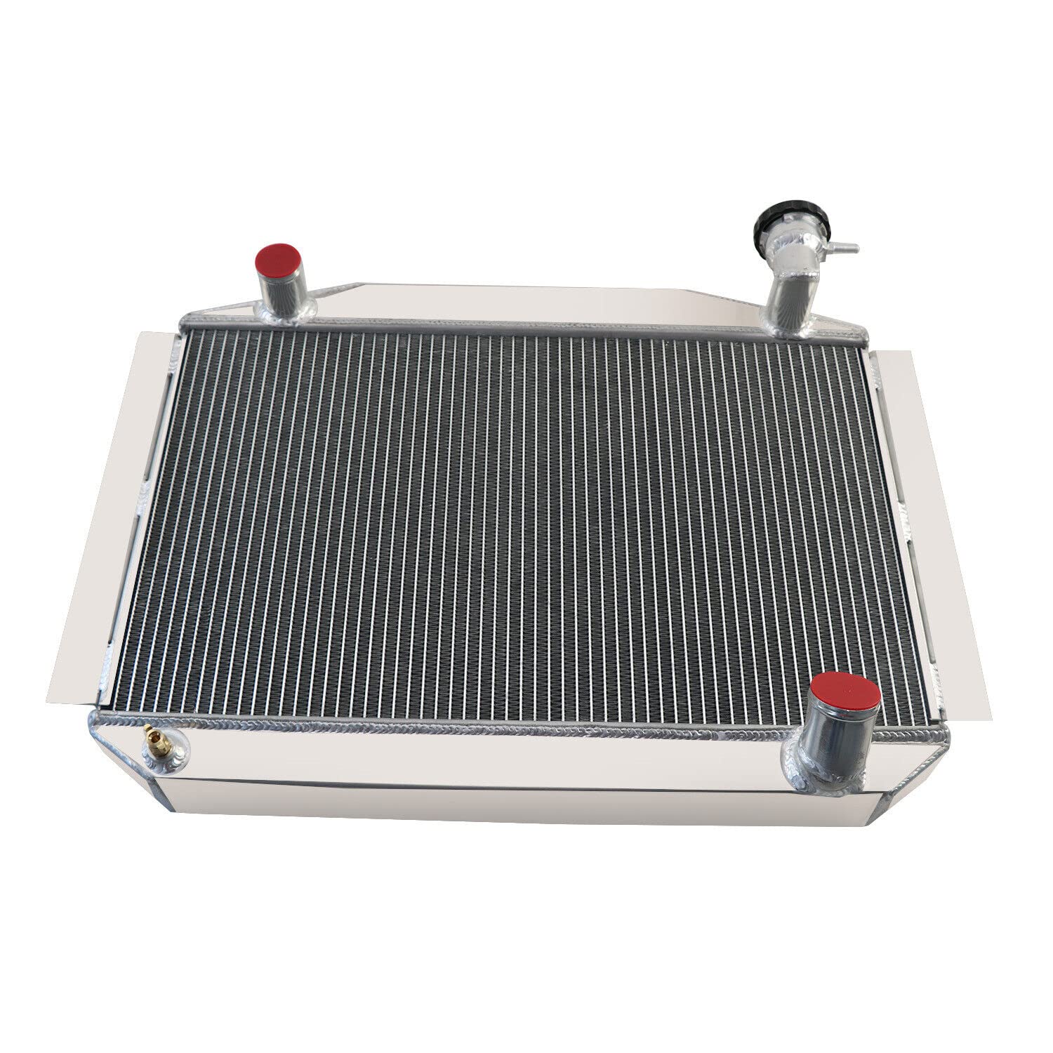 Chevy Corvette C1 350 V8 4.6L Aluminum Radiator with Shroud & Wiring Kit - Compatible with 1955-1960 Models - High Performance Cooling for Classic Car Restoration & Hot Rod Builds