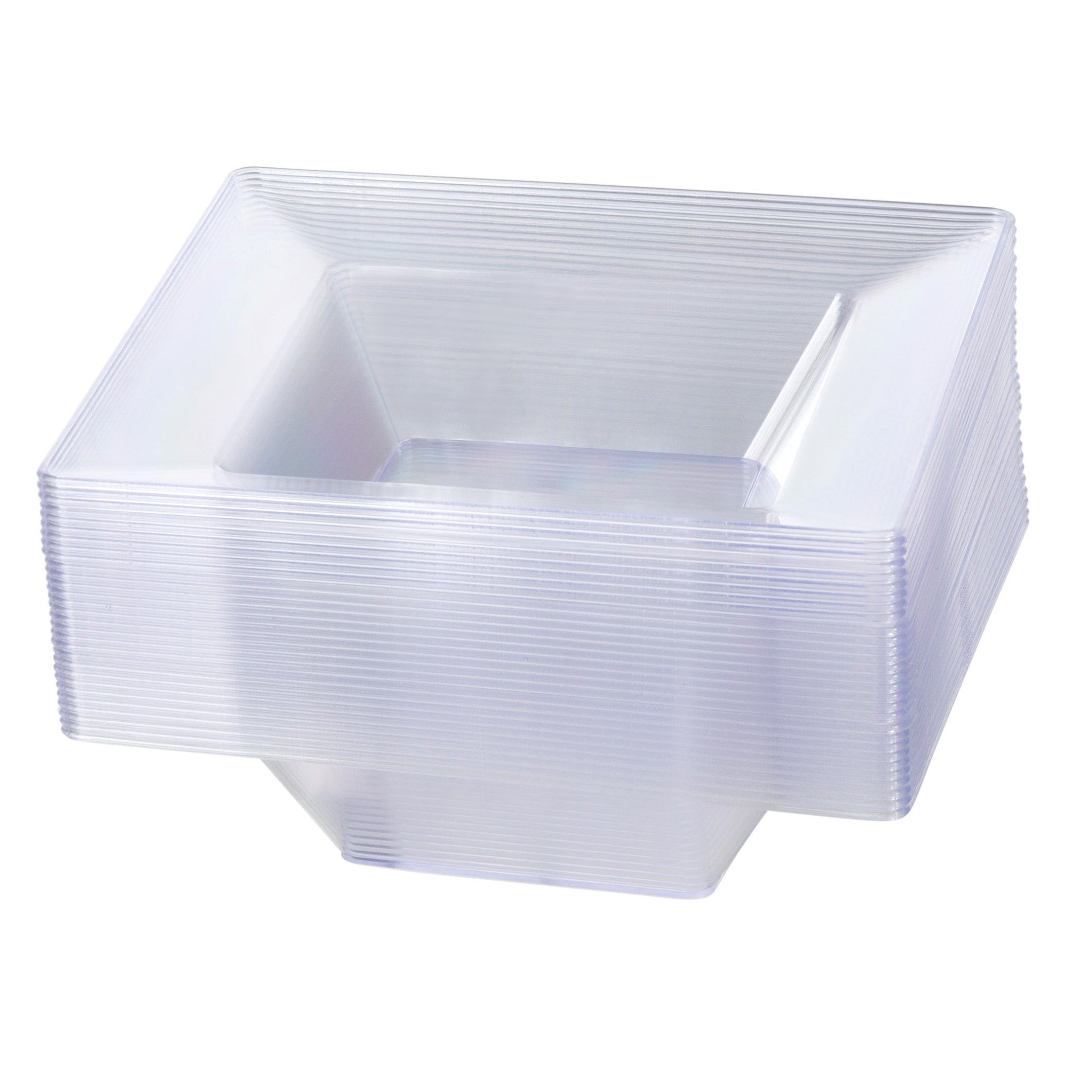 10-Pack Clear Square Plastic Plates - Durable BPA-Free Disposable Dinnerware for Parties, Picnics & Events - Carre