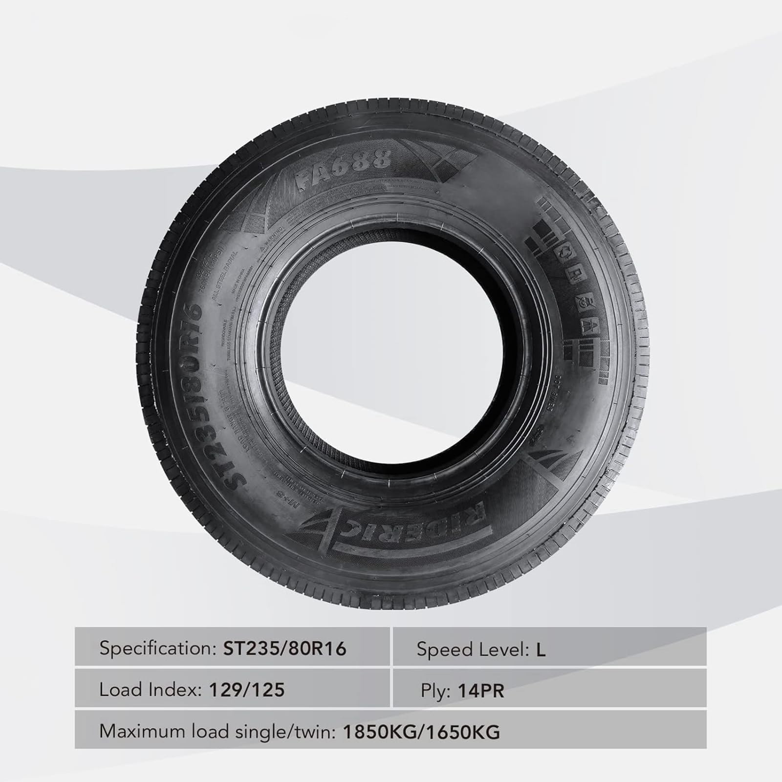 2 Pcs ST235/80R16 Heavy Duty 14 Ply Trailer Tires - Load Range G, Speed Class L - Premium RV & Camper Tires for Travel Trailers, Boat Trailers & Utility Trailers