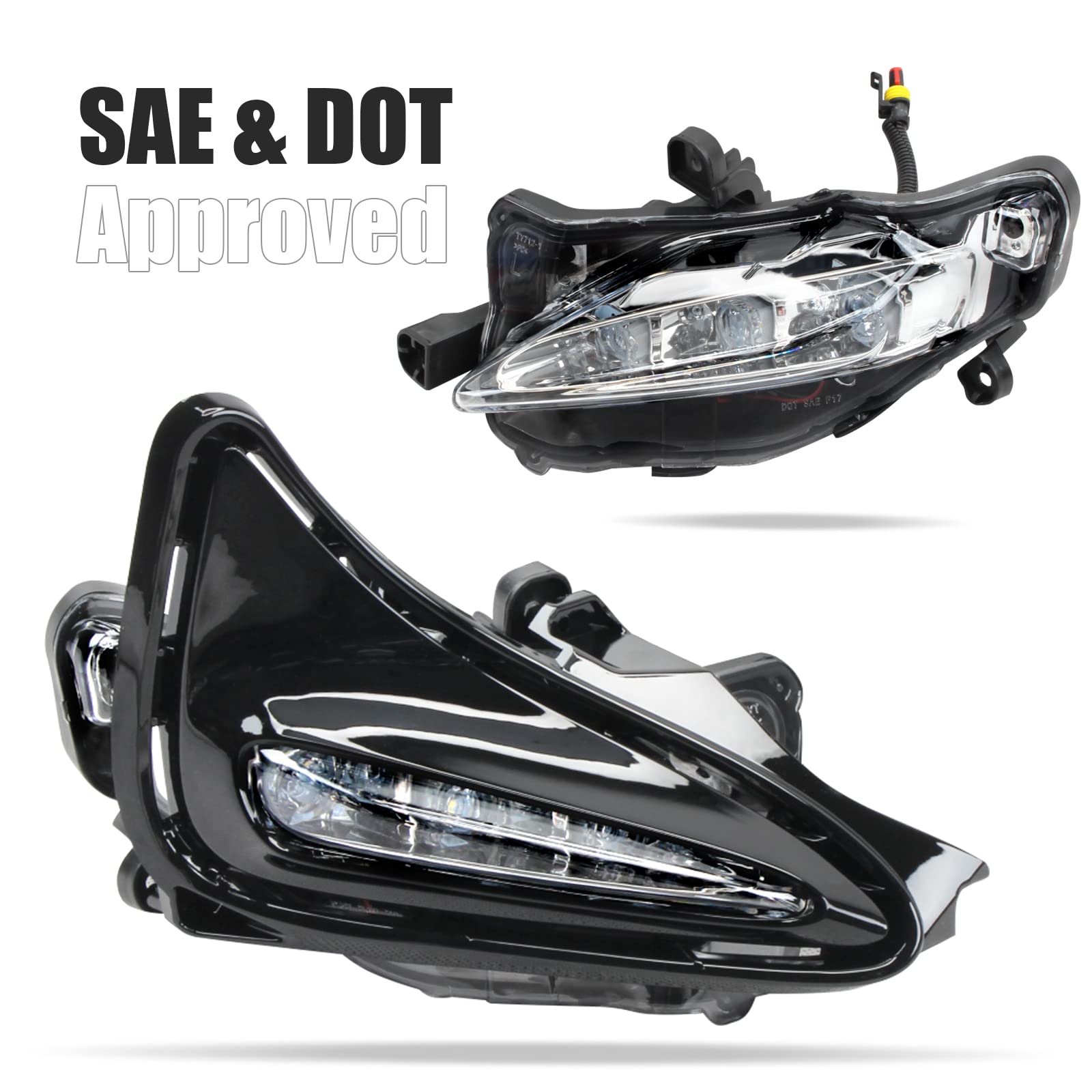 DLAA LED Fog Lights Kit for Toyota Corolla 2017 2018 2019 - Clear Lens Front Fog Lamps with Wiring Harness (1 Pair) - Perfect for Night Driving & Off-Road Adventures