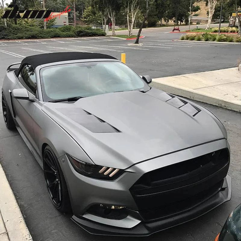 2015-2017 Ford Mustang Front Lip Spoiler Splitter - PP Material for Non-Performance Package Models | Enhance Your Mustang's Aggressive Look for Street Racing & Car Shows