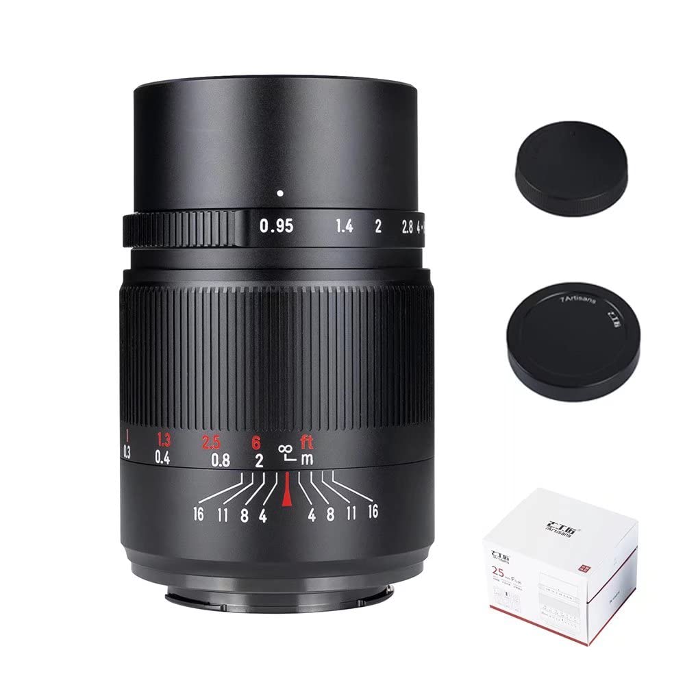 7artisans 25mm F0.95 APS-C Manual Focus Prime Lens for Canon RF Mount (R/RP/R5/R6) - Large Aperture for Low Light & Documentary Photography - Perfect for Portraits, Street and Night Scenes