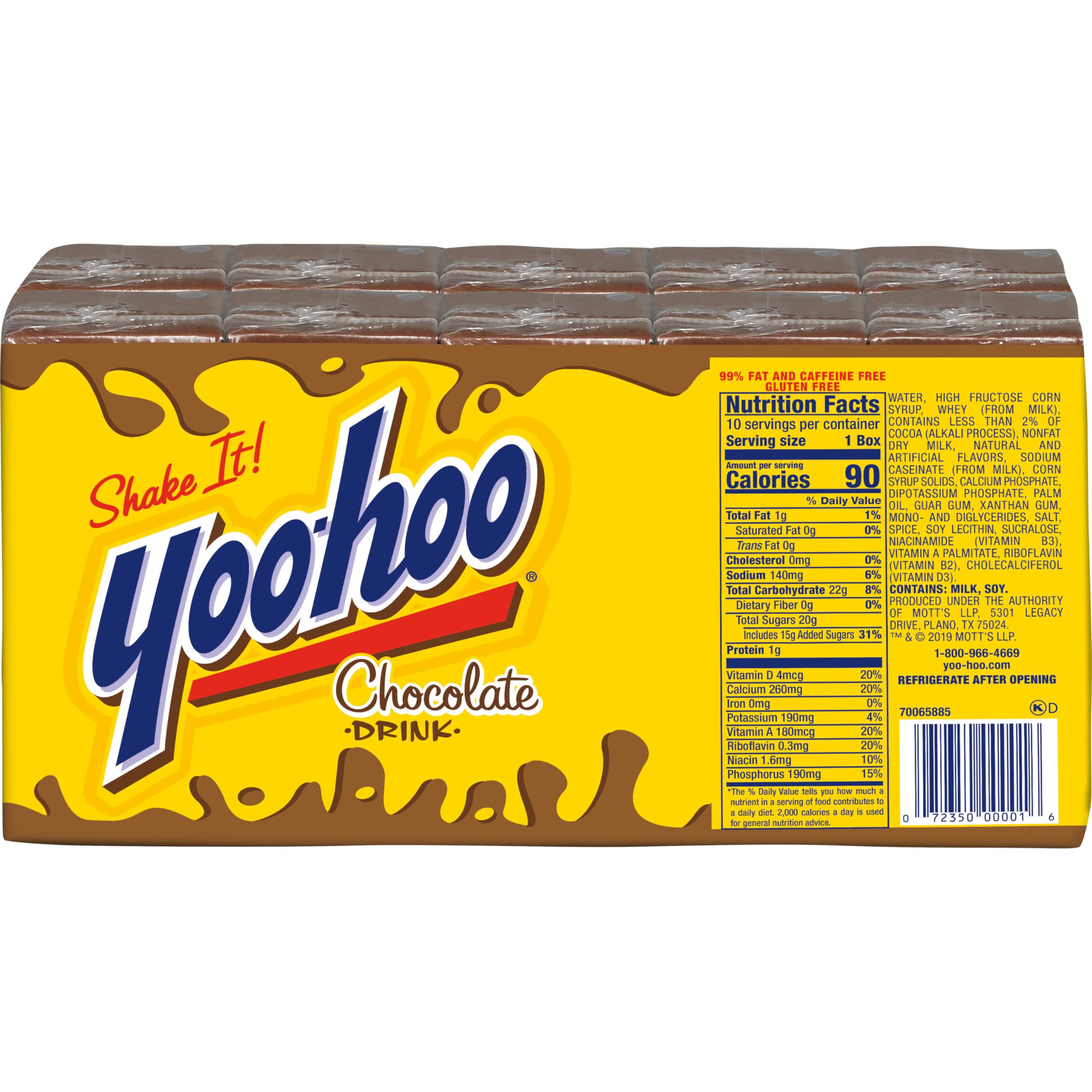 Yoo-Hoo Chocolate Flavored Drink Boxes - 6.5 fl oz (10 Count, Pack of 4) | Shelf-Stable Milk Alternative for Kids Lunches, School Snacks & On-the-Go Refreshment