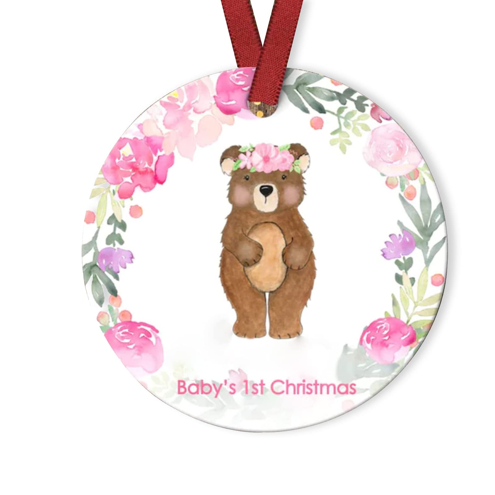 Personalized Baby Bear Christmas Ornament - Baby's First Christmas Keepsake for Tree Decorations, Holiday Gifts & Newborn Celebrations
