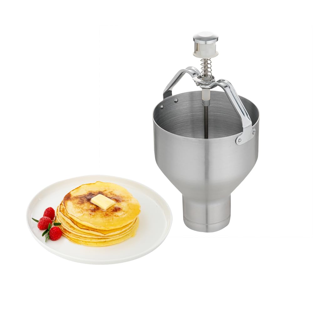 Restaurantware Met Lux 88oz Waffle Batter Dispenser - Durable Pancake Batter Dropper with Portion Control Dial | Easy to Use Aluminum Cupcake & Crepe Batter Dispenser | Perfect for Waffles, Pancakes, Biscuits & Baking at Home or Restaurants