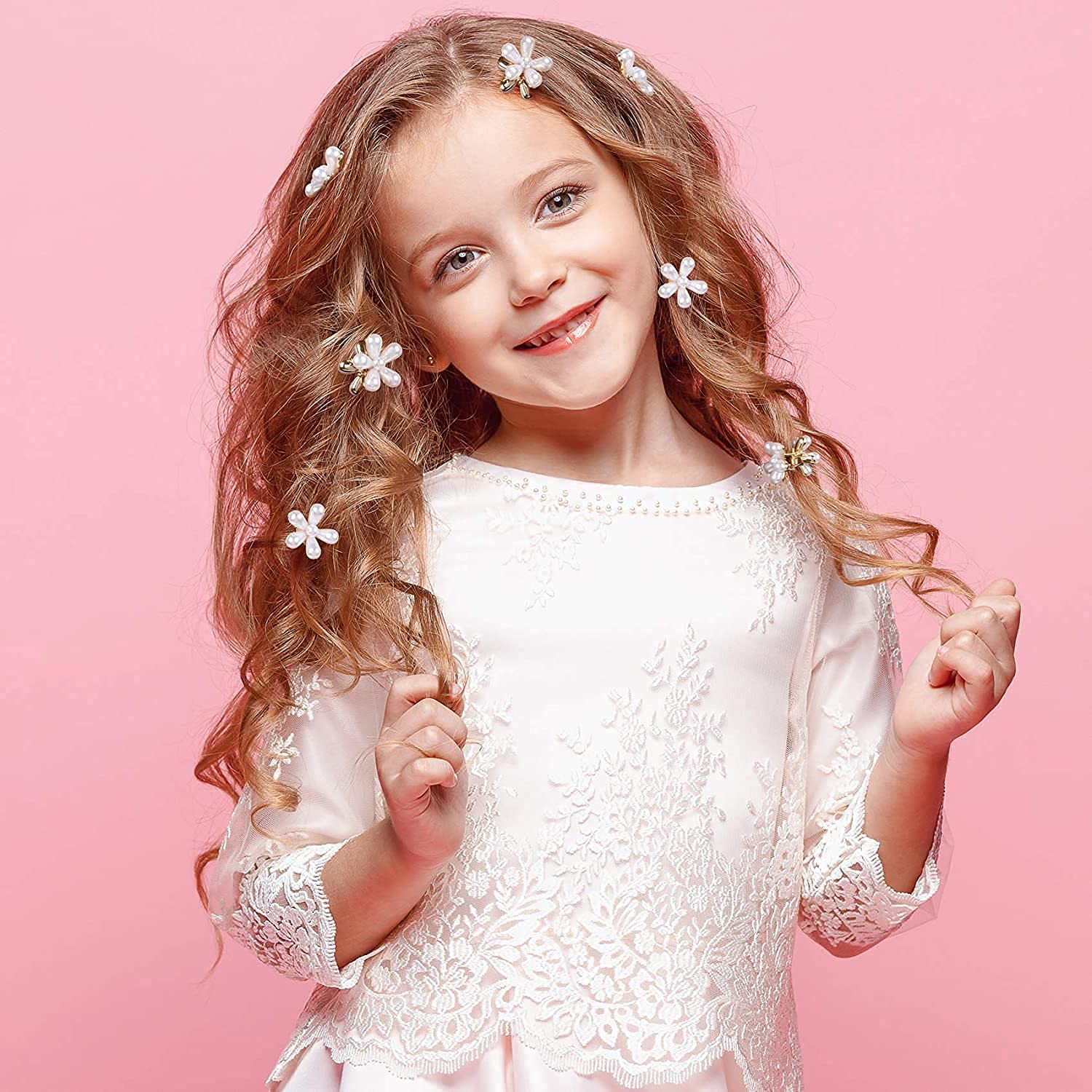 Snowpearl 20-Piece Hair Accessories Set – Plain Scrunchies, Gold Hair Clips, Bobby Pins & Mini Flower Claws for Women & Girls – Perfect for School, Work, Parties & Everyday Styling