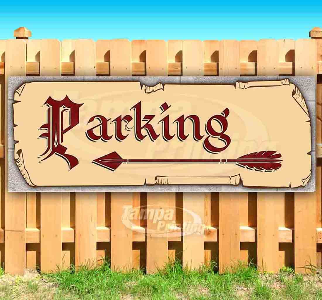 13 oz Heavy-Duty Vinyl Parking Left Banner - Non-Fabric, Single-Sided with Metal Grommets - Perfect for Parking Lots, Construction Sites & Event Signage