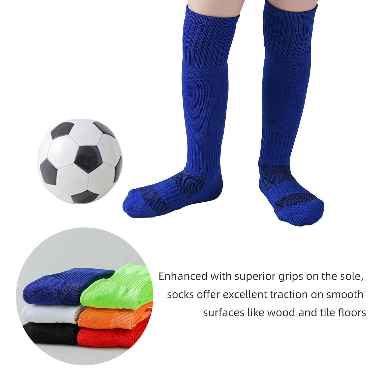 Marchare Boys Soccer Socks - Knee High Football Socks for Toddlers & Kids - Breathable Sports Socks for Boys and Girls - Perfect for Soccer, Football, and Athletic Training